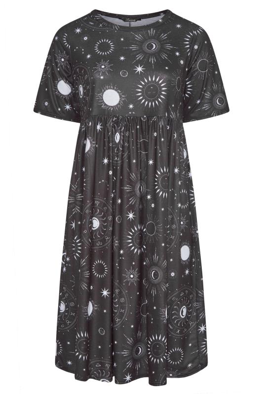 LIMITED COLLECTION Plus Size Black Astrology Smock Dress | Yours Clothing 6