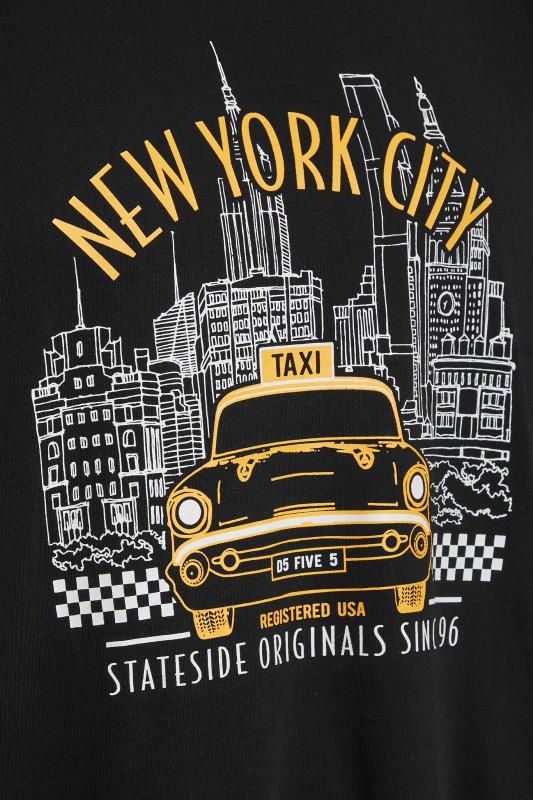 D555 Big & Tall Black New York Taxi Printed T-Shirt | BadRhino 4