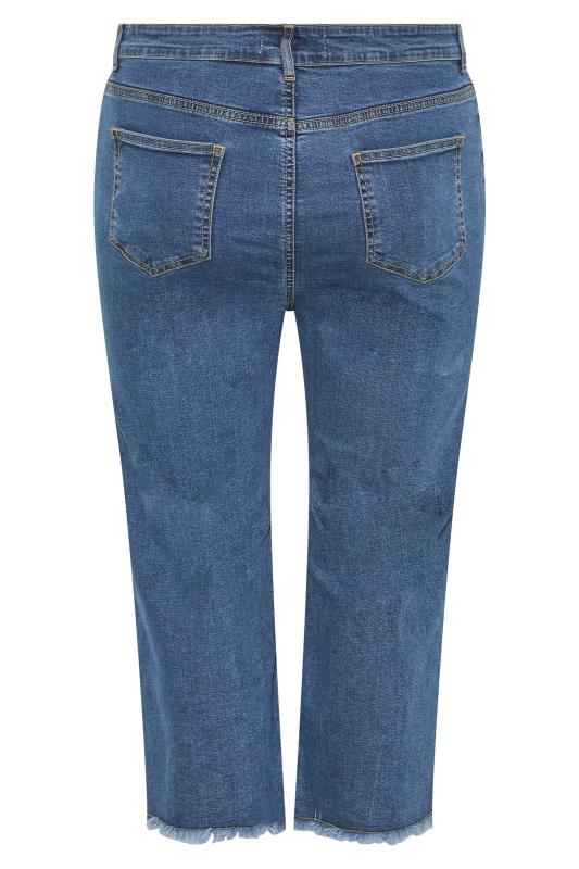 YOURS Plus Size Blue Stretch Cropped Jeans | Yours Clothing  5