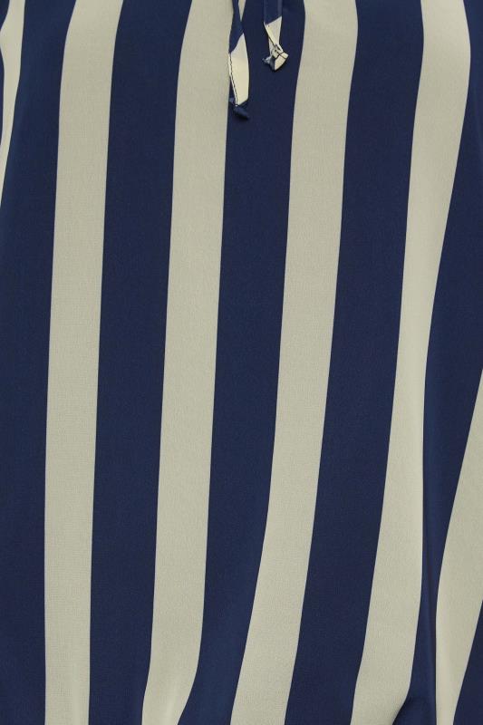 M&Co Blue Stripe Tie Neck Blouse | M&Co 5