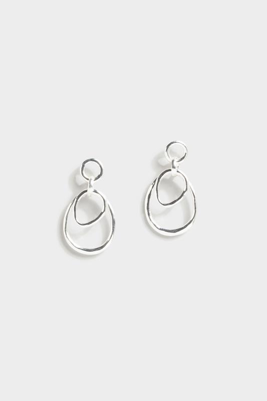  Tallas Grandes Silver Tone Double Layered Drop Earrings