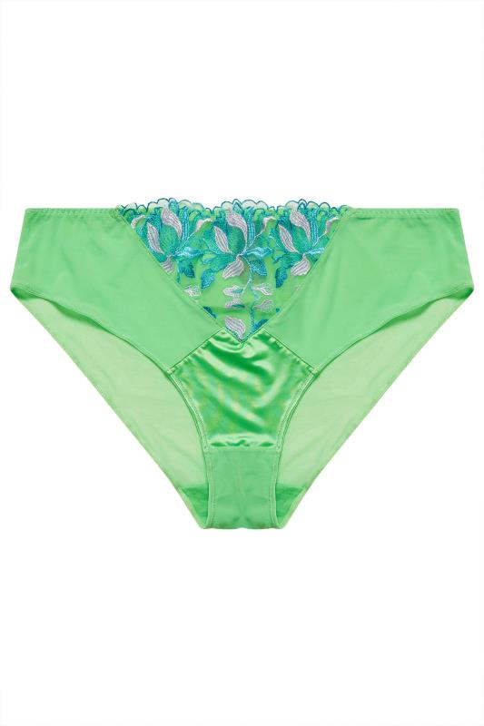 YOURS Plus Size Green Floral High Waisted Brazilian Briefs | Yours Clothing 5