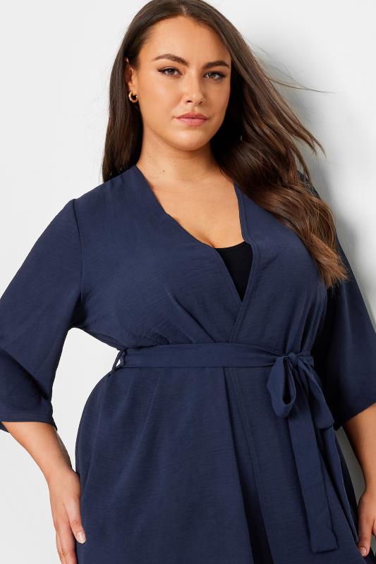LIMITED COLLECTION Plus Size Navy Blue Kimono | Yours Clothing 4