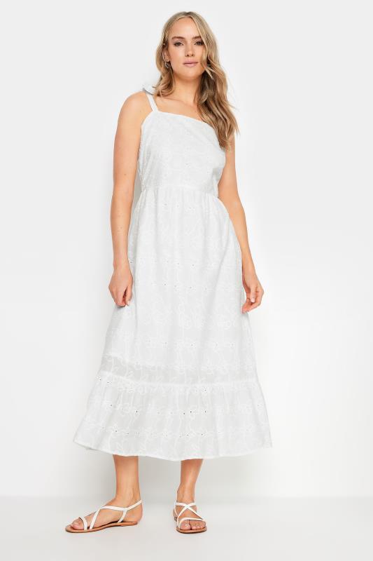 LTS Tall White Floral Broderie Anglaise Midaxi Sundress | Long Tall Sally 2