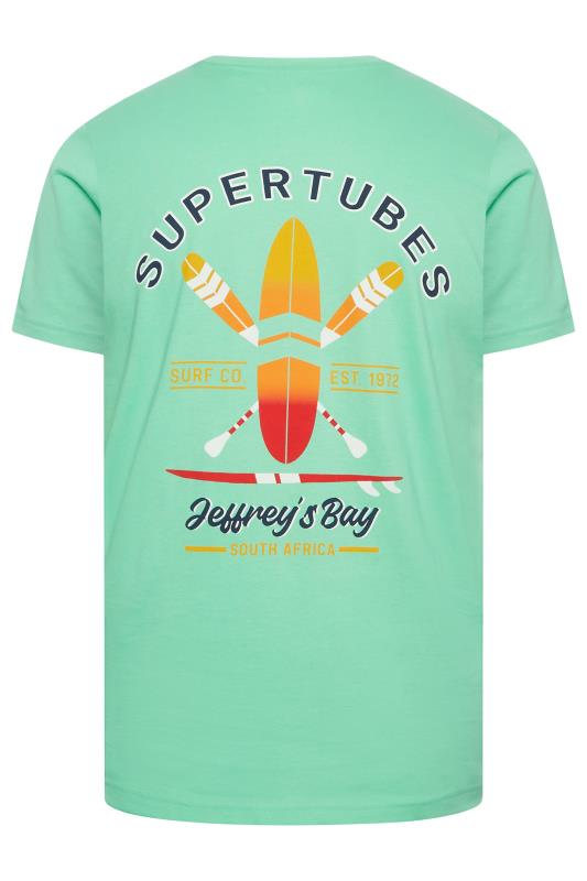 BadRhino Big & Tall Turquoise Green 'Supertubes' Slogan T-Shirt 5