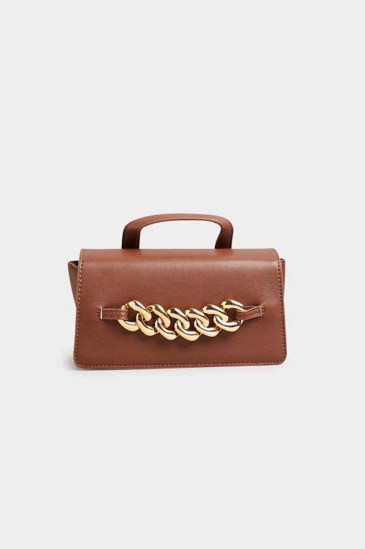 Plus Size Brown Chunky Chain Mini Bag  | Yours Clothing 2