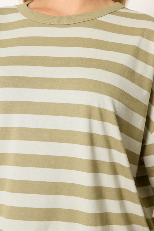 YOURS Plus Size Natural Brown & Cream Boxy T-Shirt | Yours Clothing 4