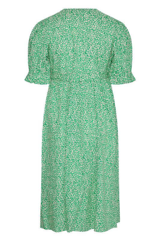 LIMITED COLLECTION Curve Green Ditsy Wrap Dress 7