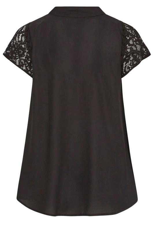 LIMITED COLLECTION Plus Size Black Lace Insert Blouse | Yours Clothing 7