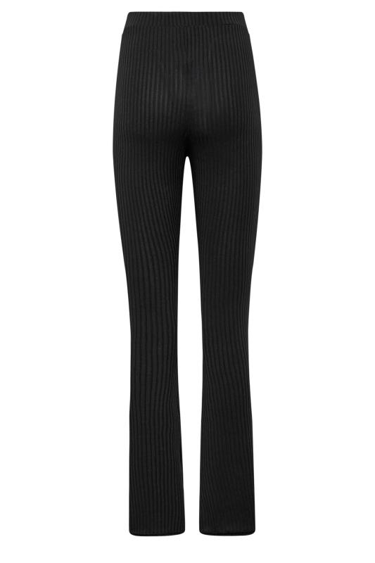 LTS Tall Black Ribbed Flared Trousers 5