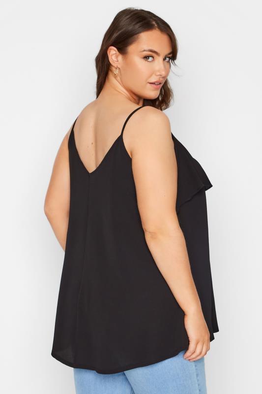 LIMITED COLLECTION Plus Size Black Frill Cami Top | Yours Clothing 3