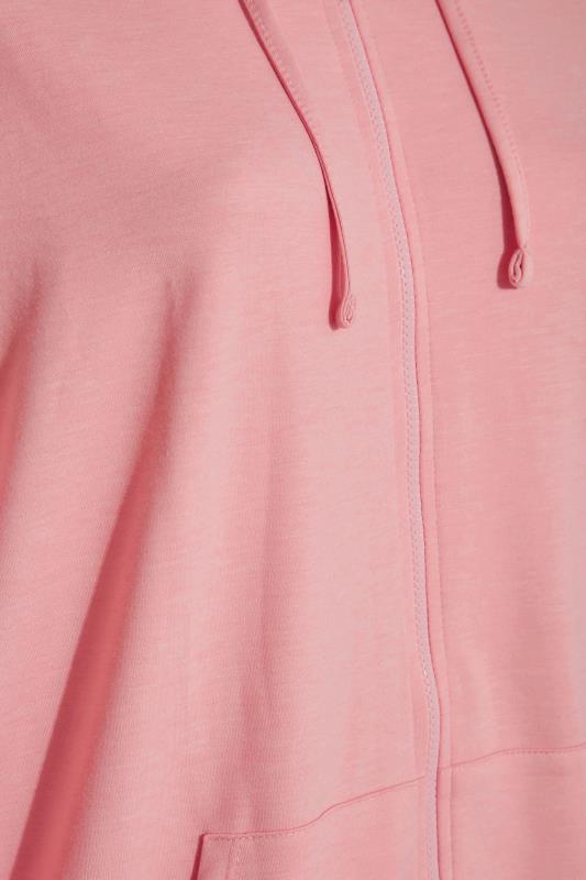 Plus Size Blush Pink Zip Through Hoodie | Yours Clothing 5