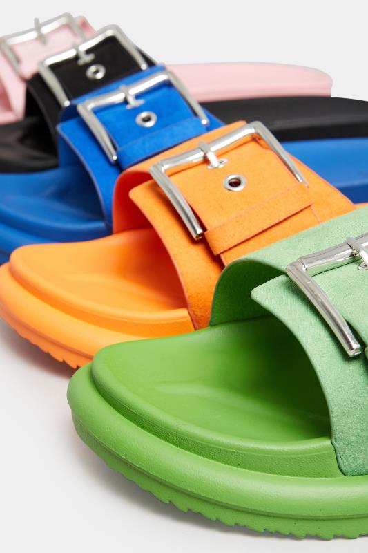 Green Buckle Strap Mule Sandals In Wide E Fit & Extra Wide EEE Fit | Yours Clothing 6