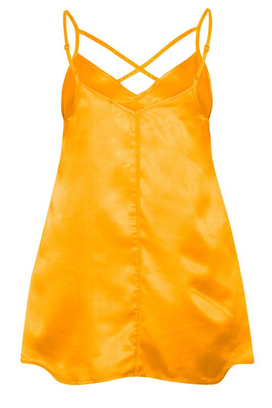 LIMITED COLLECTION Curve Bright Yellow Satin Cami Top_BK.jpg