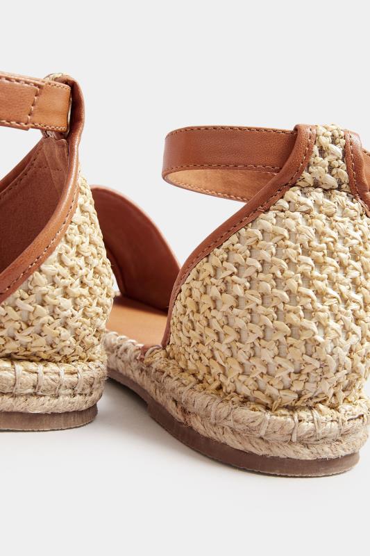 LTS Brown Espadrille Open Toe Sandals In Standard Fit | Long Tall Sally 4