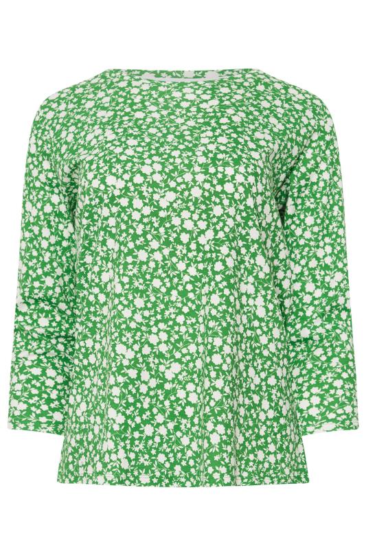 M&Co 3 PACK Green & White Ditsy Floral Cotton Tops | M&Co 9