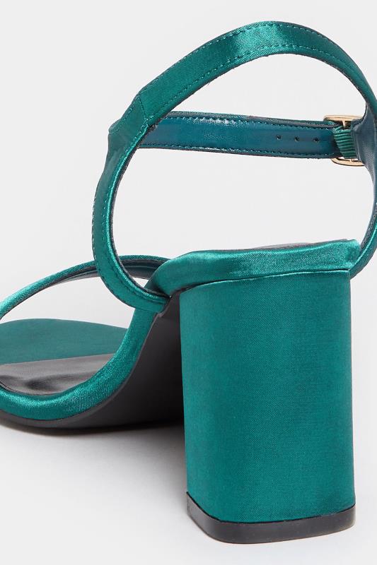 LIMITED COLLECTION Dark Green Block Heel Sandal In Wide E Fit & Extra Wide EEE Fit | Yours Clothing 4