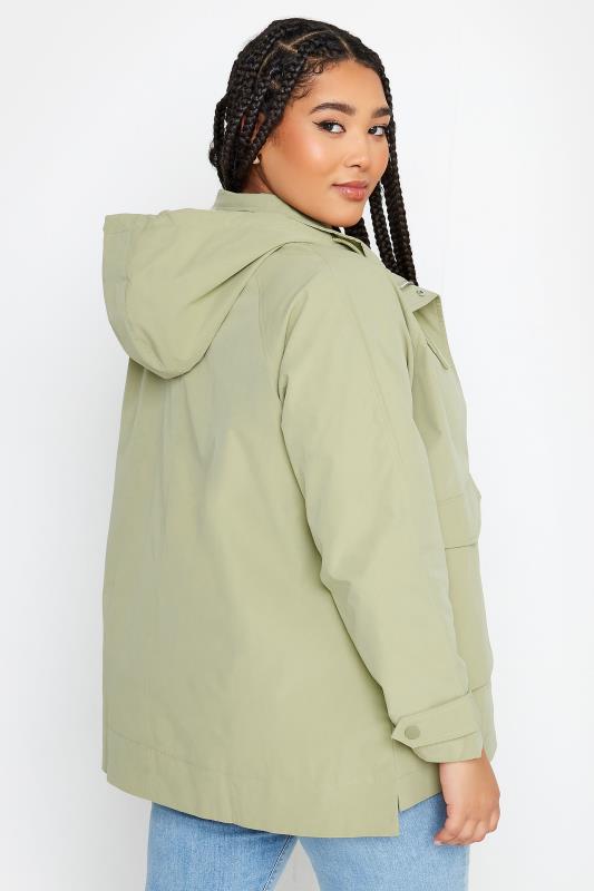 YOURS Plus Size Sage Green Raglan Lightweight Jacket | Yours Clothing 3