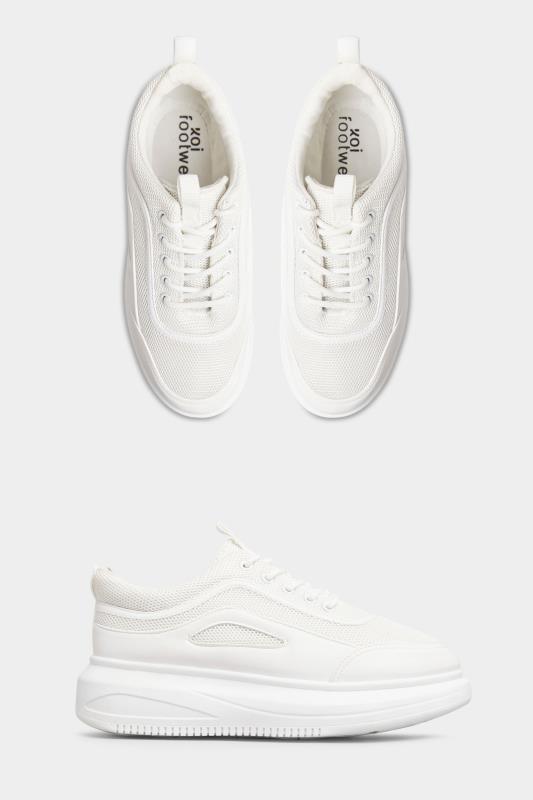 LIMITED COLLECTION White Platform Sporty Trainers In Regular Fit_split.jpg