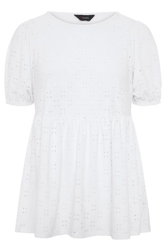 Curve White Broderie Anglaise Peplum Top 6