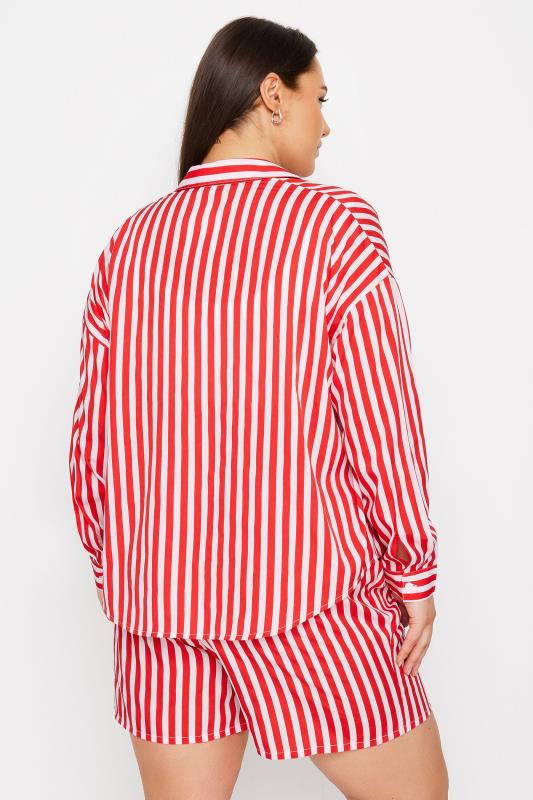 YOURS Plus Size Red Stripe Long Sleeve Shirt | Yours Clothing 3