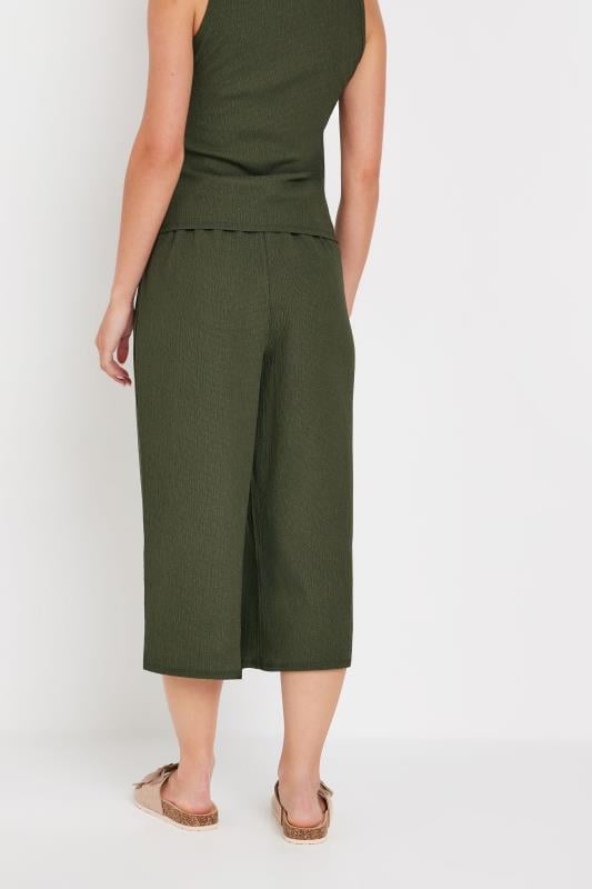 M&Co Petite Khaki Green Textured Culottes | M&Co 3