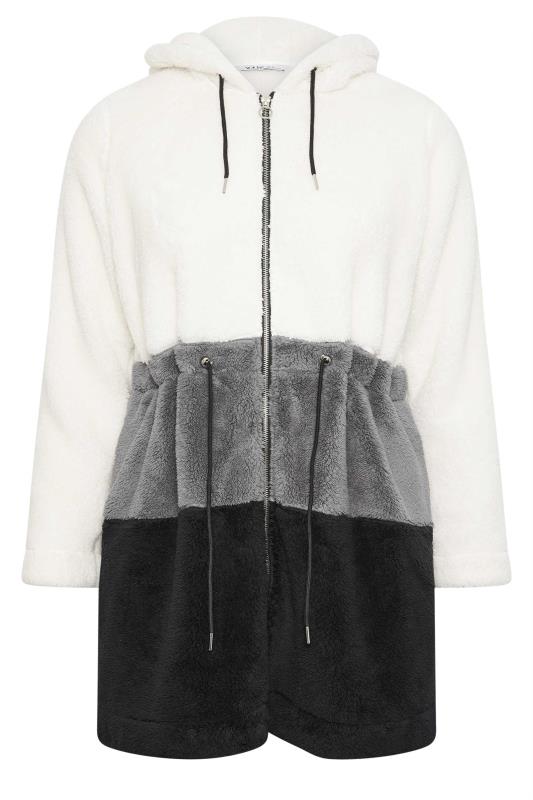 YOURS Plus Size Grey Longline Fleece Zip Hoodie | Yours Clothing 5
