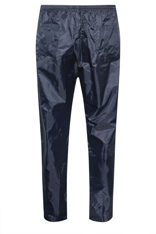 D555 Big & Tall Navy Blue Pack Away Waterproof Trousers | BadRhino 4