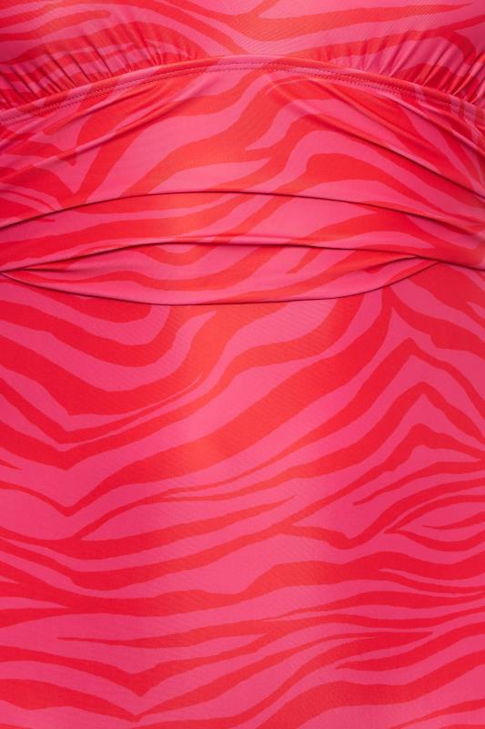 YOURS Curve Plus Size Hot Pink Zebra Print Plunge Swimsuit | Yours Clothing  5