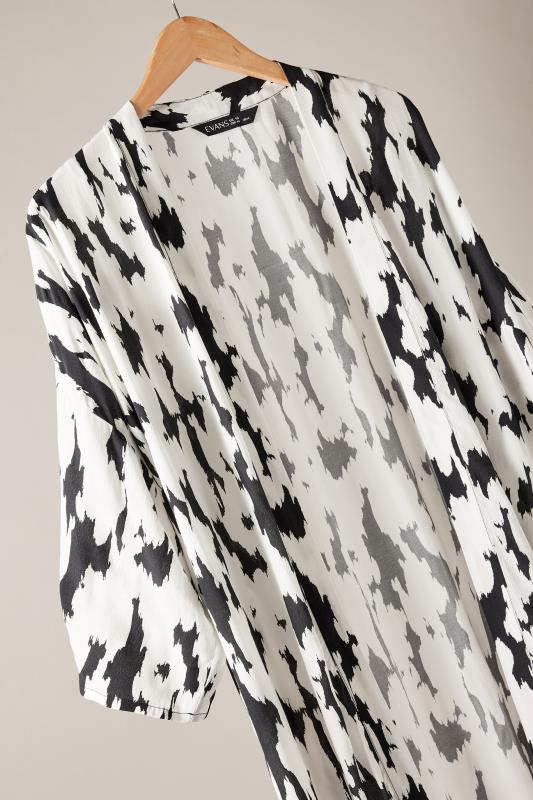 EVANS Plus Size Black Abstract Print Kimono | Evans 7