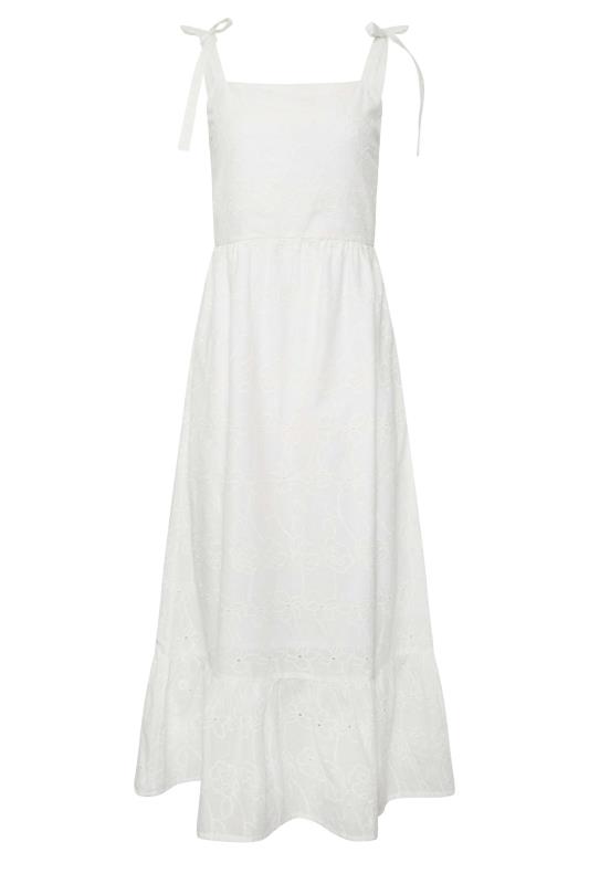 LTS Tall Women's White Floral Broderie Cotton Sundress | Long Tall Sally 6