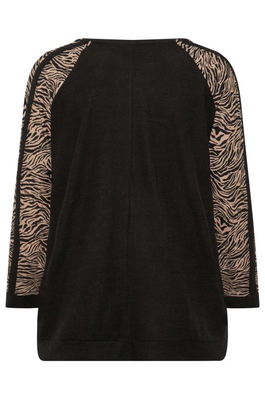Plus Size Black Zebra Print Soft Touch Top | Yours Clothing 8