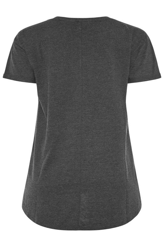 YOURS FOR GOOD Grey Cotton Blend Pocket T-Shirt_BK.jpg