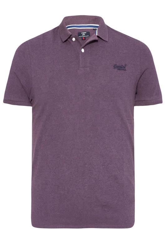 SUPERDRY Big & Tall Purple Pique Polo Shirt 1