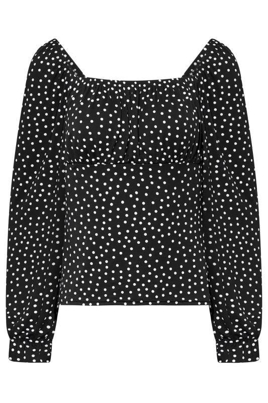 Tall Black & White Polka-Dot Long Sleeve Top 6