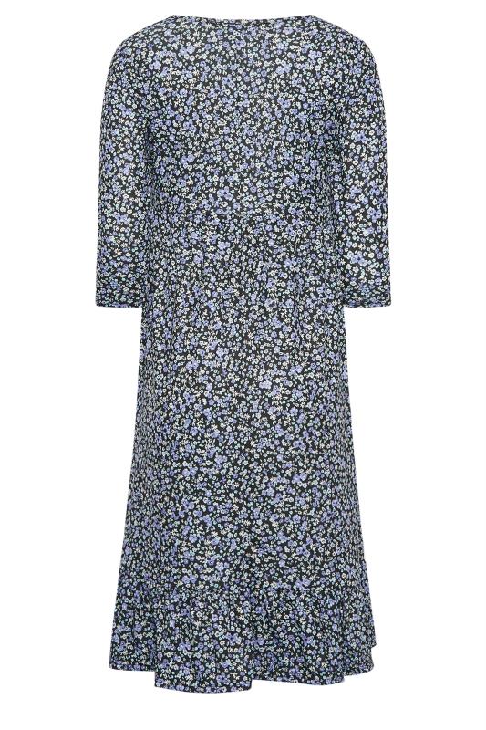 M&Co Petite Blue Ditsy Floral Print Midi Dress | M&Co 7