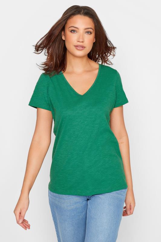 Tall  LTS Tall Green Short Sleeve Cotton T-Shirt