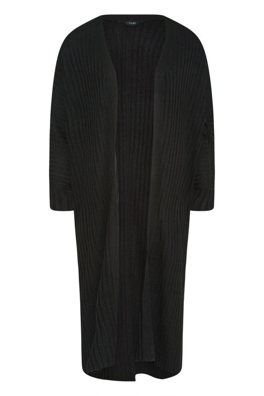 Curve Black Ribbed Knitted Maxi Cardigan_F.jpg