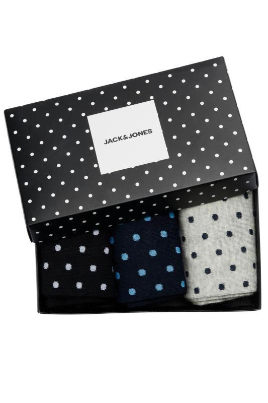 JACK & JONES Grey Spot Print Socks Gift Box 2