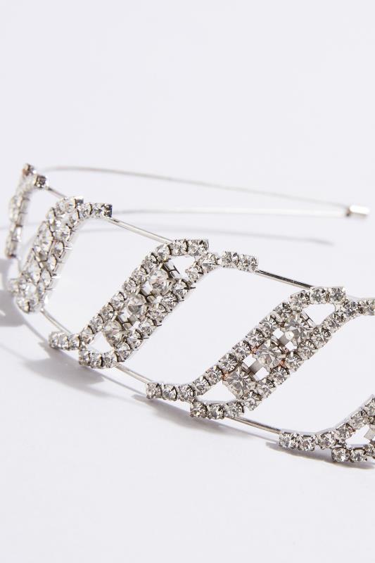Silver Diamante Swirl Headband | Yours Clothing  4