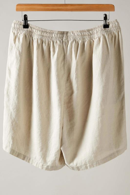 EVANS Plus Size Natural Brown Linen Shorts | Evans 6