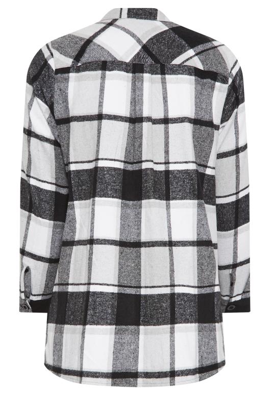 YOURS Plus Size Grey Check Print Shacket | Yours Clothing 9