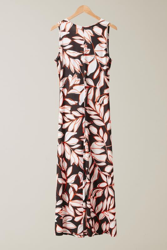 EVANS Plus Size Black Floral Print Knot Front Maxi Dress | Evans  6