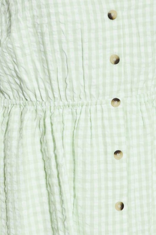 LIMITED COLLECTION Curve Green Gingham Button Front Sundress 5