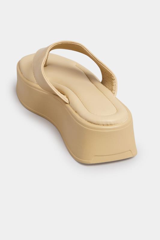 PixieGirl Nude Toe Thong Flatform Sandals In Standard Fit | PixieGirl 4