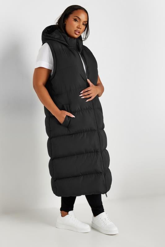 YOURS Plus Size Black Padded 2 in 1 Puffer Coat Gilet Yours Clothing