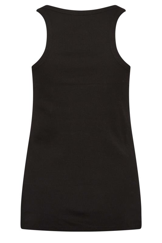 YOURS Plus Size Black Ribbed Racer Back Vest Top | Yours Clothing  7