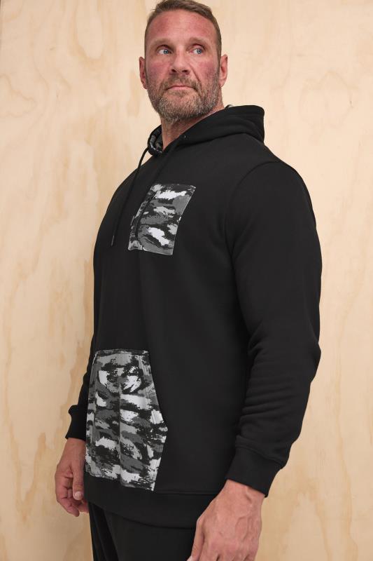 BadRhino Big & Tall Black Camo Print Utility Hoodie | BadRhino 1