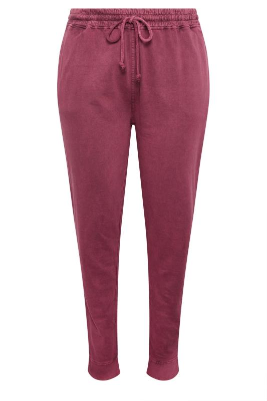 YOURS Plus Size Red Acid Wash Joggers | Yours Clothing 6