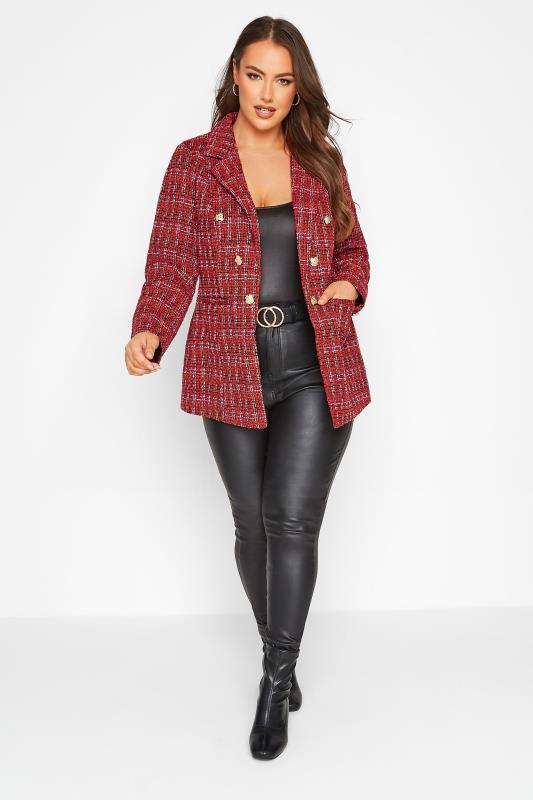 Curve Red Check Boucle Blazer 2